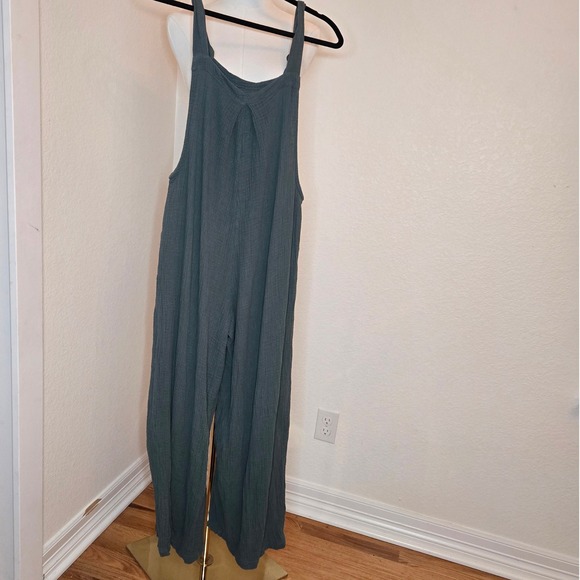 Wide Leg Jumper - Cottagecore Boho -Size S - Pockets -Sage Green Cotton Gauze - Picture 7 of 12